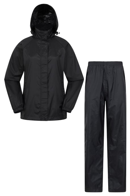 'Pakka' Women's Waterproof Jacket and Overtrouser Set Lightweight Outdoor Outfit Black - Image 1