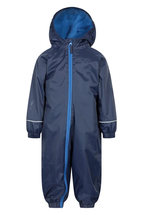 'Spright' Kids Waterproof Rain Suit Warm Fleece Lined Children's Hooded Coverall Navy - Image 6