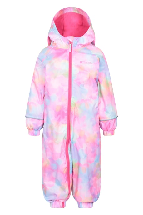 'Spright' Kids Waterproof Printed Rain Suit Warm Fleece Lined Hooded Coverall - Image 1