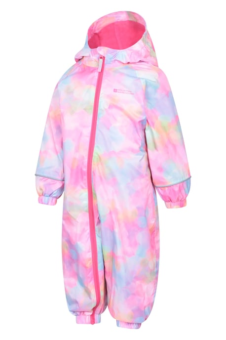 'Spright' Kids Waterproof Printed Rain Suit Warm Fleece Lined Hooded Coverall - Image 2
