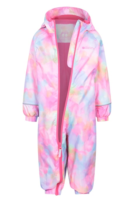 'Spright' Kids Waterproof Printed Rain Suit Warm Fleece Lined Hooded Coverall - Image 5