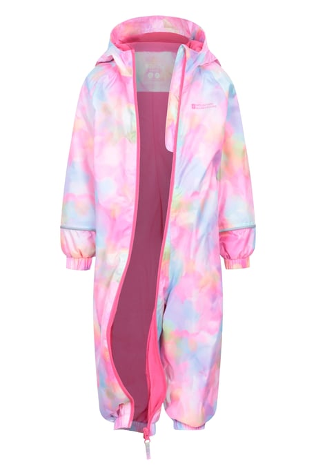 'Spright' Kids Waterproof Printed Rain Suit Warm Fleece Lined Hooded Coverall - Image 6