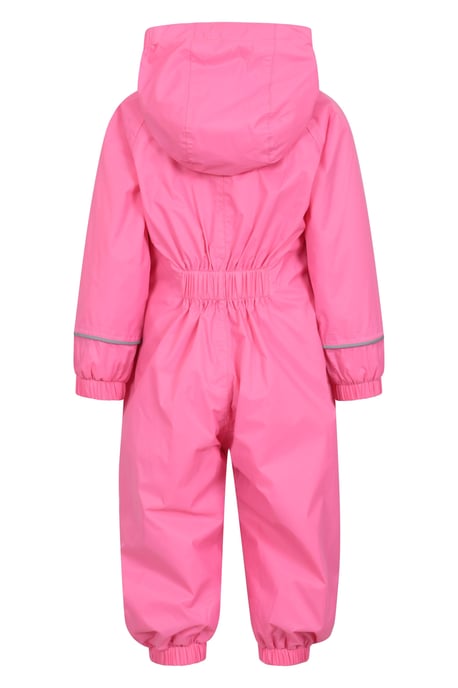 'Spright' Kids Waterproof Rain Suit Warm Fleece Lined Children's Hooded Coverall Pink - Image 3