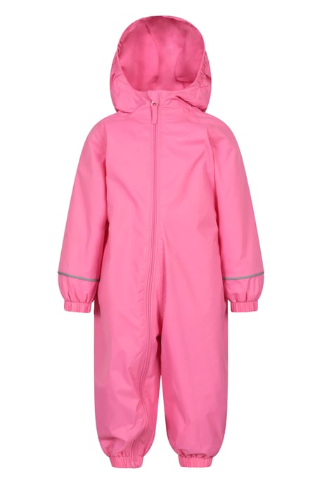 'Spright' Kids Waterproof Rain Suit Warm Fleece Lined Children's Hooded Coverall Pink - Image 6