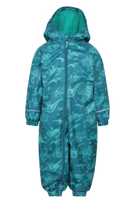 'Spright' Kids Waterproof Printed Rain Suit Warm Fleece Lined Hooded Coverall - Image 1