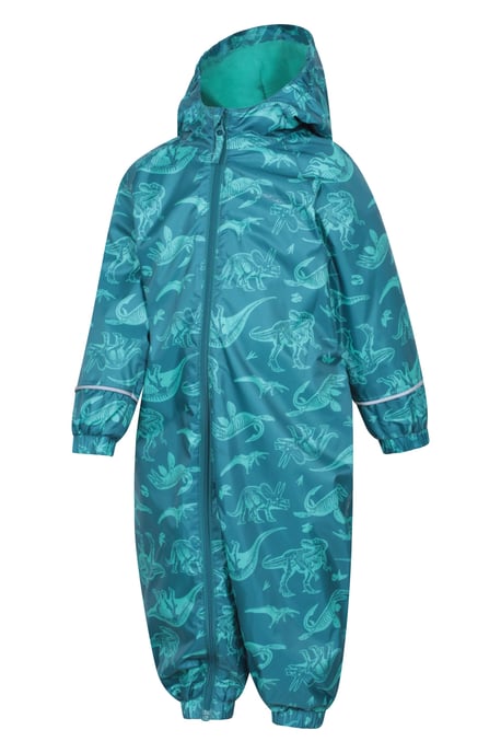 'Spright' Kids Waterproof Printed Rain Suit Warm Fleece Lined Hooded Coverall - Image 2