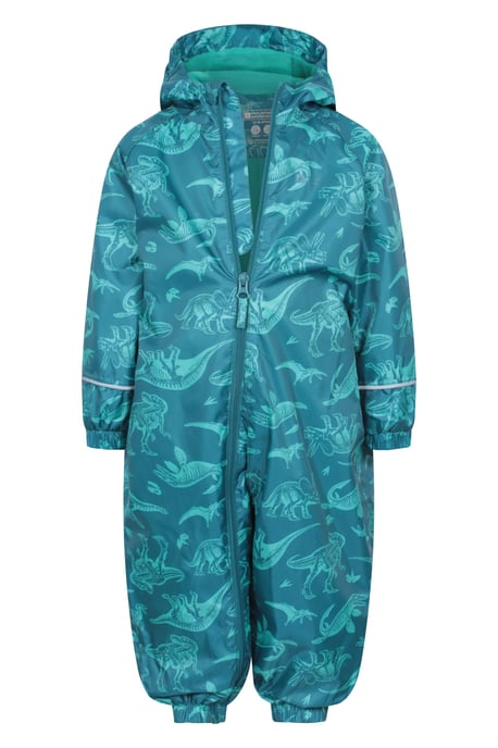 'Spright' Kids Waterproof Printed Rain Suit Warm Fleece Lined Hooded Coverall - Image 4