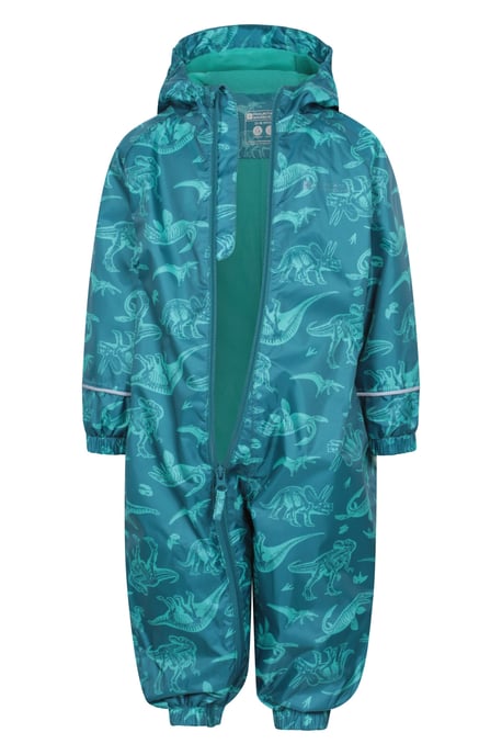 'Spright' Kids Waterproof Printed Rain Suit Warm Fleece Lined Hooded Coverall - Image 5
