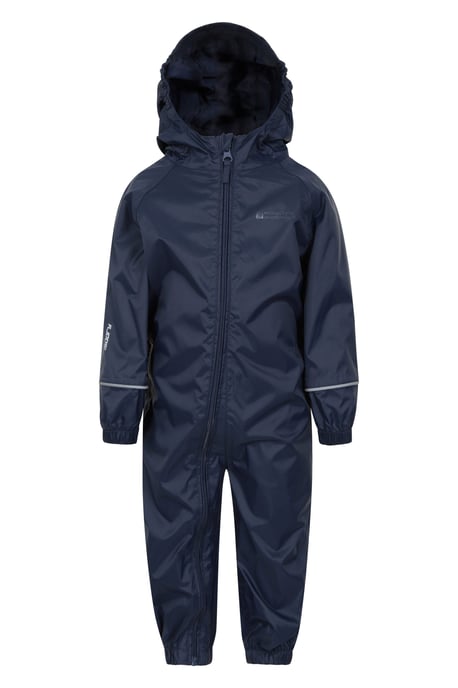 'Puddle' Kids Waterproof Rain Suit Reflective High Visibility Outdoor Coverall Blue - Image 1
