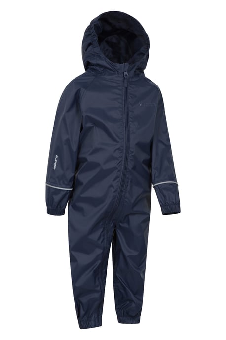 'Puddle' Kids Waterproof Rain Suit Reflective High Visibility Outdoor Coverall Blue - Image 2