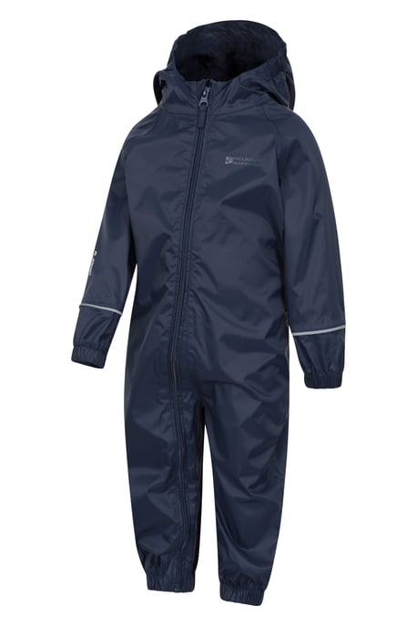 'Puddle' Kids Waterproof Rain Suit Reflective High Visibility Outdoor Coverall Blue - Image 4