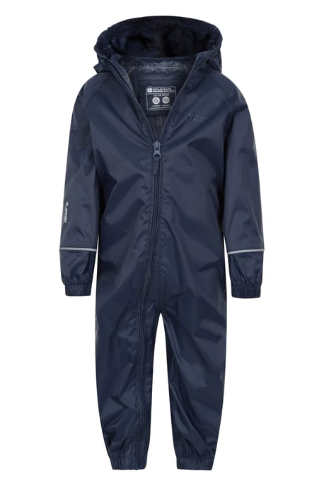 'Puddle' Kids Waterproof Rain Suit Reflective High Visibility Outdoor Coverall Blue - Image 5