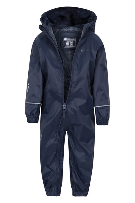 'Puddle' Kids Waterproof Rain Suit Reflective High Visibility Outdoor Coverall Blue - Image 6