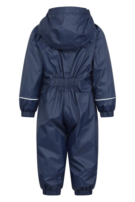 'Spright' Kids Fleece Lined Waterproof Rain Suit Lightweight Reflective Coverall Navy - Image 3