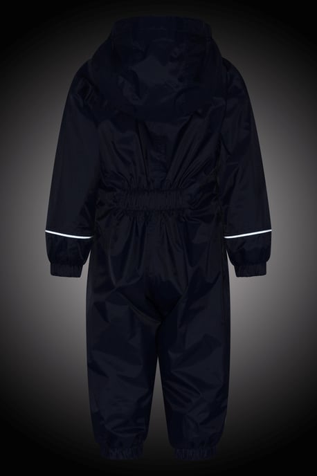 'Spright' Kids Fleece Lined Waterproof Rain Suit Lightweight Reflective Coverall Navy - Image 4