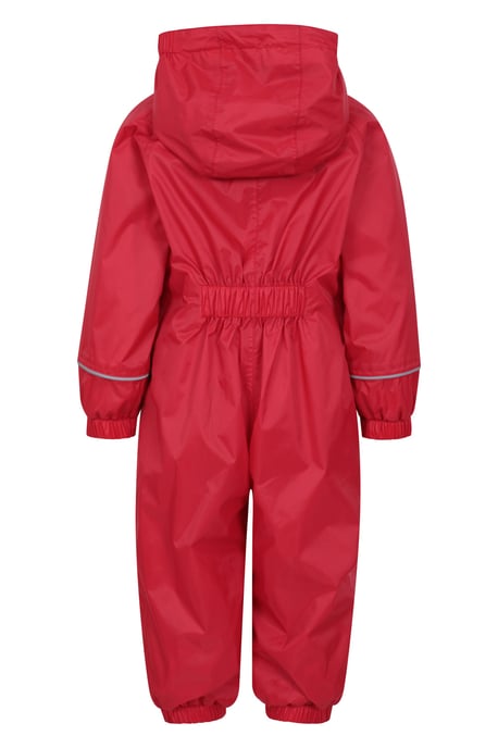 'Spright' Kids Waterproof Rain Suit Warm Fleece Lined Children's Hooded Coverall Red - Image 3
