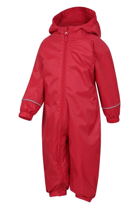'Spright' Kids Waterproof Rain Suit Warm Fleece Lined Children's Hooded Coverall Red - Image 4