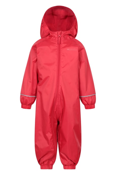 'Spright' Kids Waterproof Rain Suit Warm Fleece Lined Children's Hooded Coverall Red - Image 6