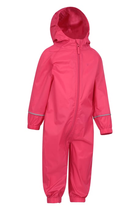 'Puddle' Kids Waterproof Rain Suit Reflective High Visibility Outdoor Coverall Pink - Image 2
