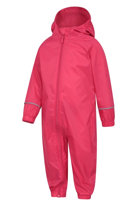 'Puddle' Kids Waterproof Rain Suit Reflective High Visibility Outdoor Coverall Pink - Image 4