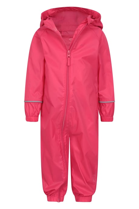 'Puddle' Kids Waterproof Rain Suit Reflective High Visibility Outdoor Coverall Pink - Image 5