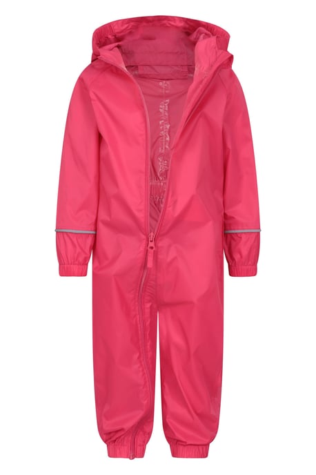 'Puddle' Kids Waterproof Rain Suit Reflective High Visibility Outdoor Coverall Pink - Image 6
