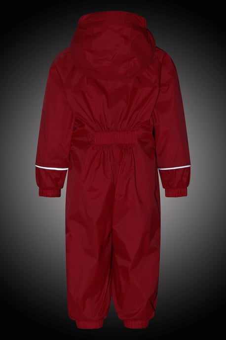 'Spright' Kids Fleece Lined Waterproof Rain Suit Lightweight Reflective Coverall Red - Image 4
