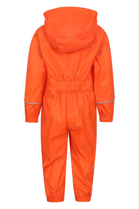 'Puddle' Kids Waterproof Rain Suit Reflective High Visibility Outdoor Coverall Orange - Image 5
