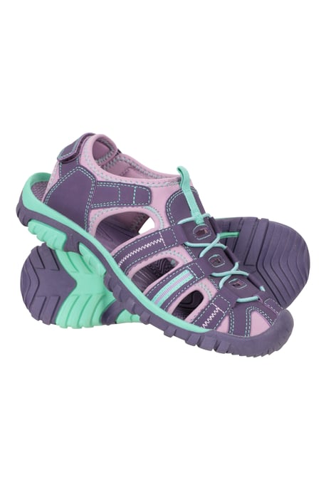 'Bay' Kids Shandals Casual Cushioned Adjustable Heel Strap Children's Sandals Purple - Image 3