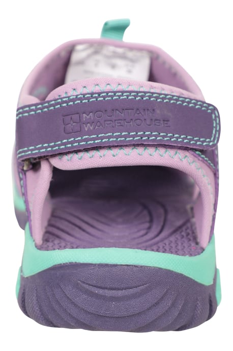 'Bay' Kids Shandals Casual Cushioned Adjustable Heel Strap Children's Sandals Purple - Image 6