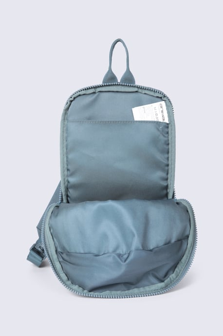 Unisex Sling Cross Body Bag Capacity Adjustable Buckle Strap Secure Zipped Closure Dark Blue - Image 6