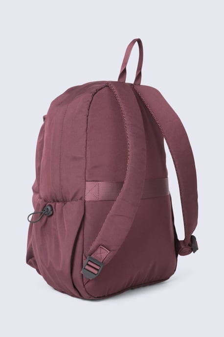 Unisex Front Zip Backpack with Multiple Pockets Travelling Bag Burgundy - Image 4