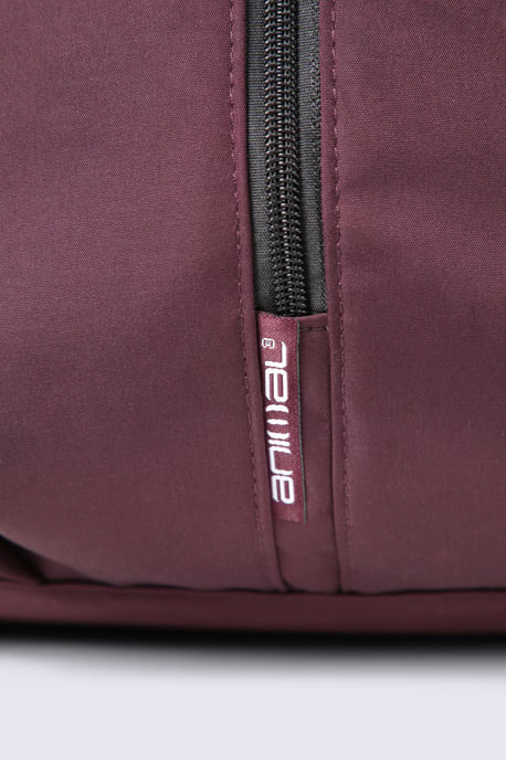 Unisex Front Zip Backpack with Multiple Pockets Travelling Bag Burgundy - Image 6