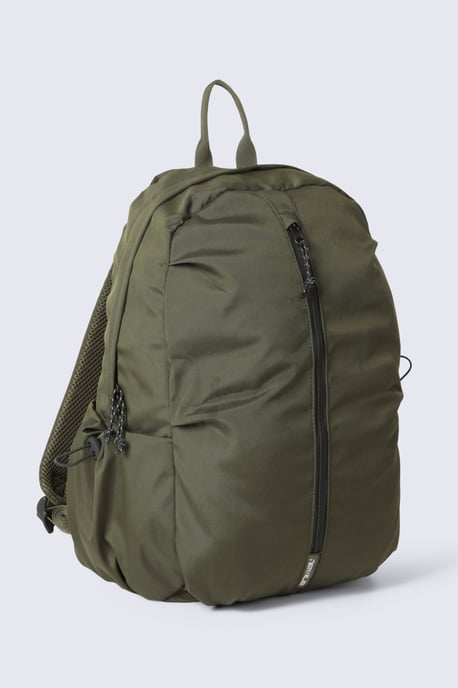 Unisex Front Zip Backpack with Multiple Pockets Travelling Bag Khaki - Image 1