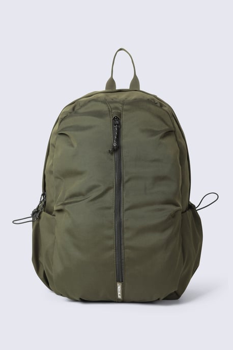 Unisex Front Zip Backpack with Multiple Pockets Travelling Bag Khaki - Image 2