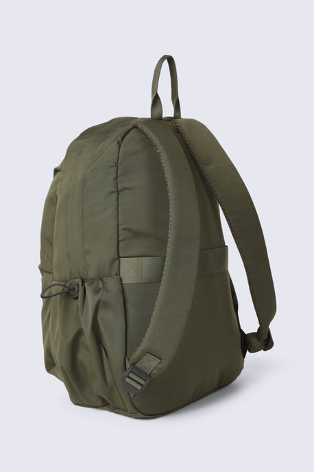 Unisex Front Zip Backpack with Multiple Pockets Travelling Bag Khaki - Image 3
