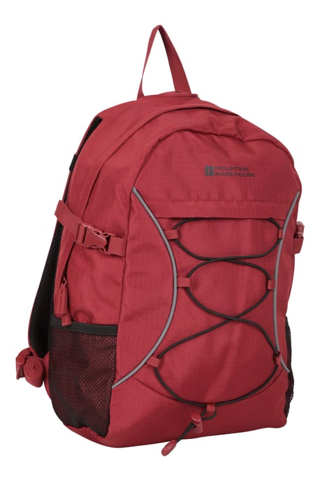 'Bolt' Unisex Backpack with Multiple Pockets Ripstop Fabric Everyday Rucksack Dark Red - Image 1