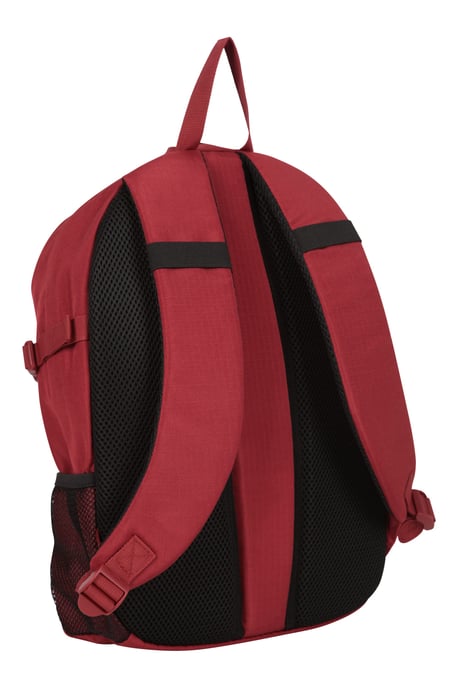 'Bolt' Unisex Backpack with Multiple Pockets Ripstop Fabric Everyday Rucksack Dark Red - Image 3