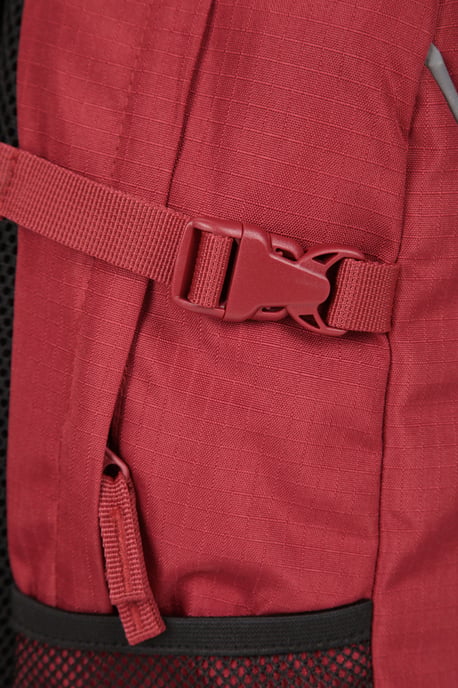 'Bolt' Unisex Backpack with Multiple Pockets Ripstop Fabric Everyday Rucksack Dark Red - Image 5