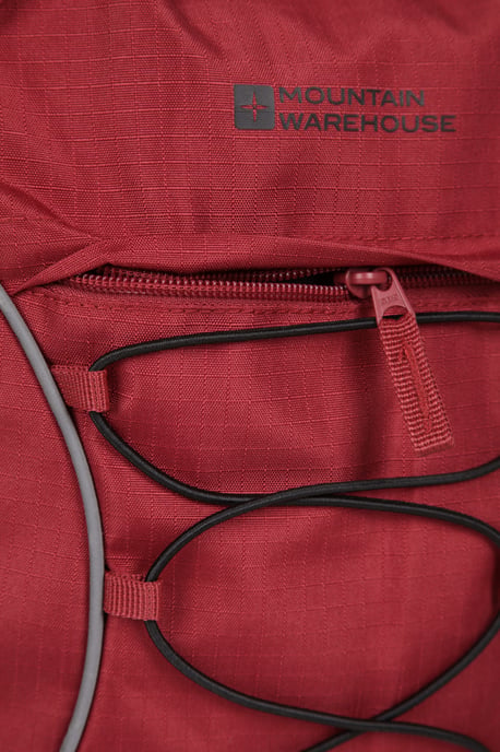 'Bolt' Unisex Backpack with Multiple Pockets Ripstop Fabric Everyday Rucksack Dark Red - Image 6