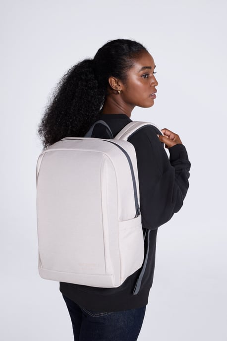'Travel' Wander Laptop Bag Adjustable Cross-Body Strap With Secure Zipped Closure Beige - Image 1