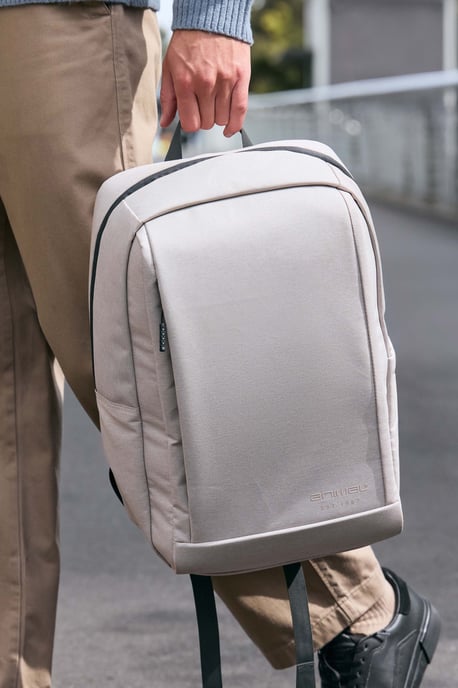 'Travel' Wander Laptop Bag Adjustable Cross-Body Strap With Secure Zipped Closure Beige - Image 4