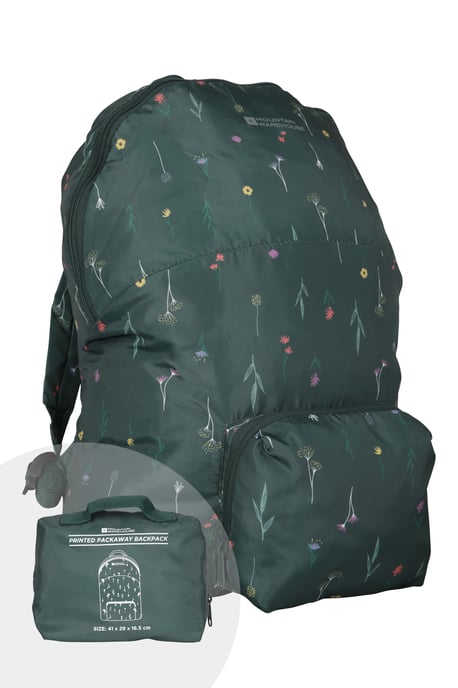 Unisex Printed Packable Backpack with Carry Handle Travel Everyday Bag - Image 1