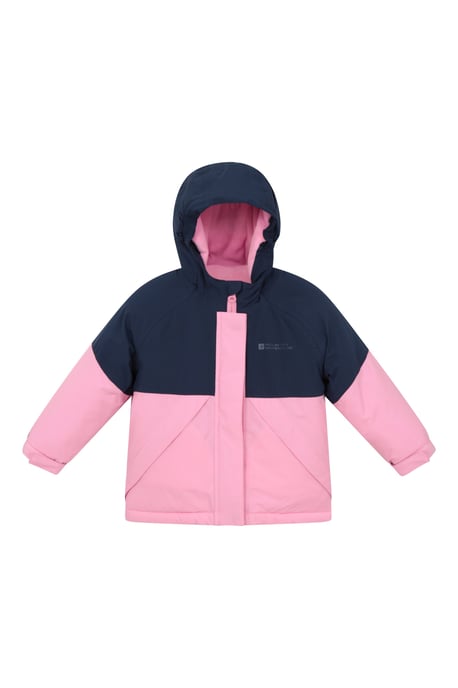 Baby Colour Block Waterproof Jacket with Taped Seams Breathable Rain Coat Pink - Image 1