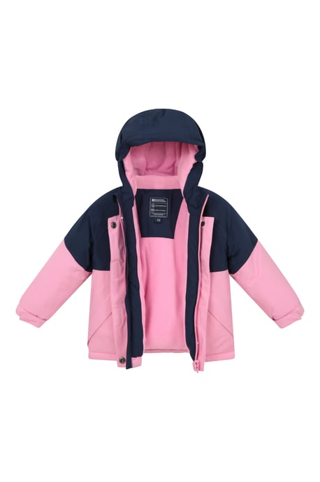 Baby Colour Block Waterproof Jacket with Taped Seams Breathable Rain Coat Pink - Image 2
