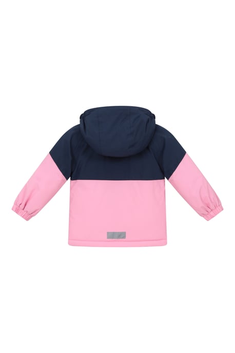 Baby Colour Block Waterproof Jacket with Taped Seams Breathable Rain Coat Pink - Image 3