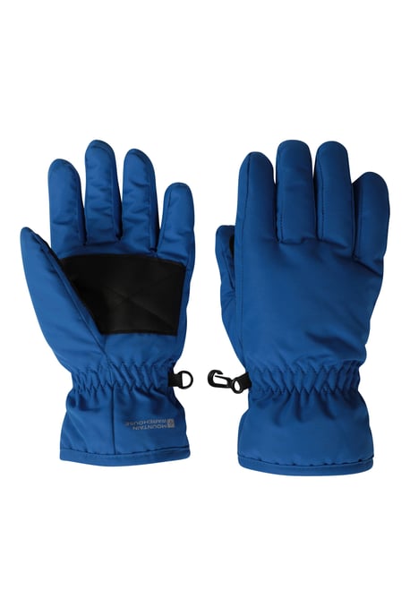 Kids Ski Gloves Warm Snowproof Water Resistant Textured Palm Winter Mittens Medium Blue - Image 1