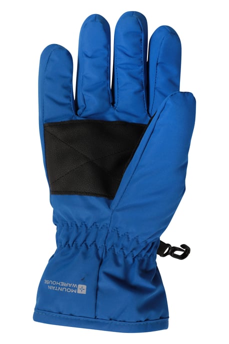 Kids Ski Gloves Warm Snowproof Water Resistant Textured Palm Winter Mittens Medium Blue - Image 3