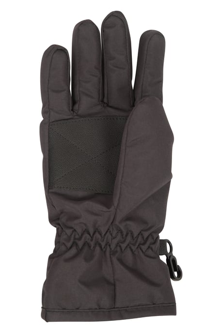 Kids Ski Gloves Warm Snowproof Water Resistant Textured Palm Winter Mittens Black - Image 3