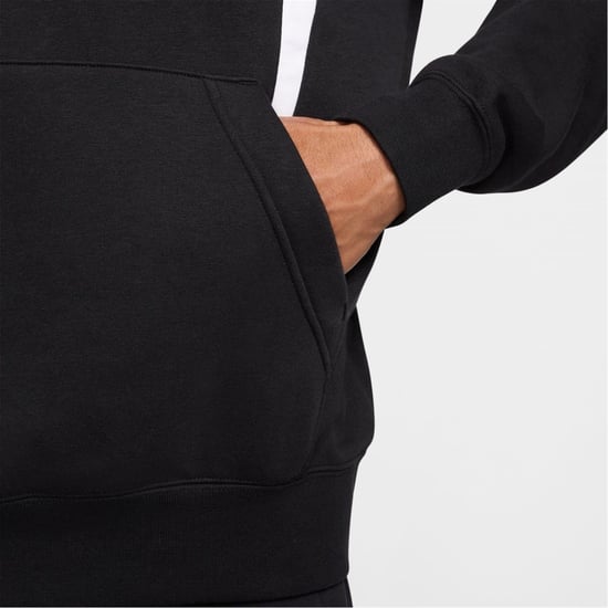 Men's Nike NSW SW AIR PO HOODY FLC BB in Black/White - Image 4